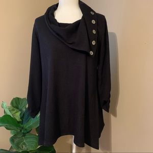 Ali miles medium black tunic sweater